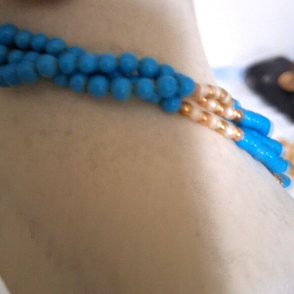 A Vintage Women's Choker Necklace Beaded Layered Grandma Core Torsade Style - Picture 6 of 8